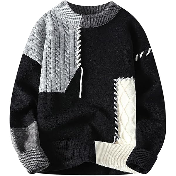 トップス AMBUSH patchwork sweater size 3 GURUNVANI Patchwork Sweater Mens Colorblock Jumper Cable